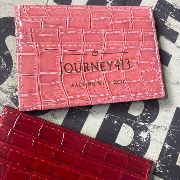 NEW - JOURNEY413 CROC LEATHER 4X3 CARD CASE WALLET 3 COLOR OPTIONS 1 - Picture 4 of 13